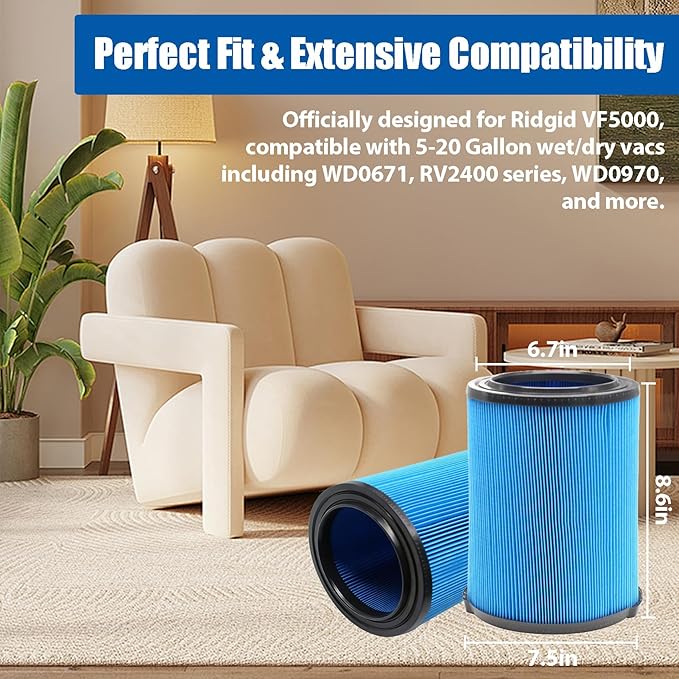 2 Pack 3-Layer VF5000 Replacement Filter - Image 2