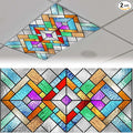 2 Pack Fluorescent Light Covers 4 X 2 Feet Stained Glass Pattern Magnetic Light by Unknown