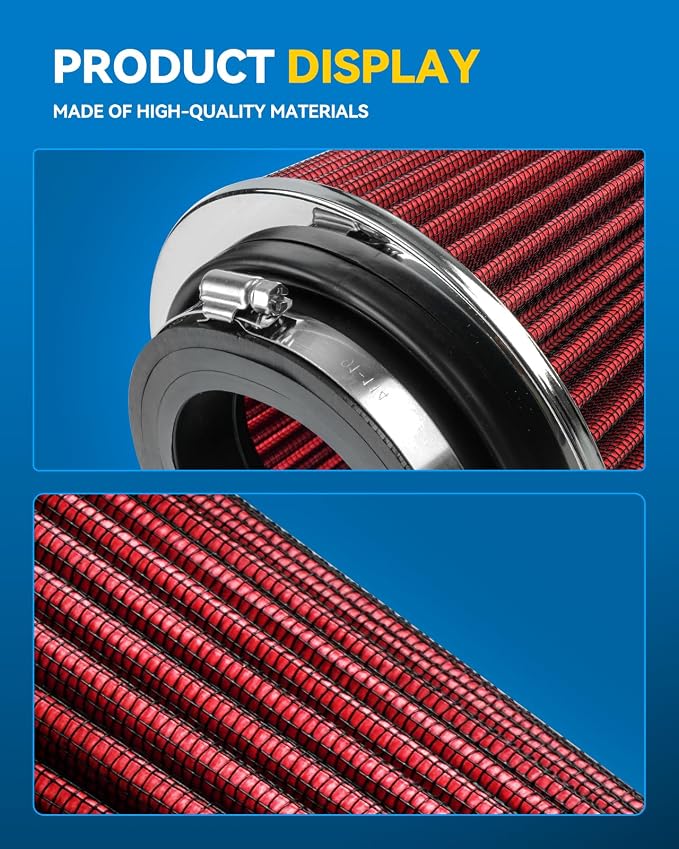 PHILTOP Universal Clamp-On Air Intake Filter, Replacement Air Filter: High Flow - Image 5