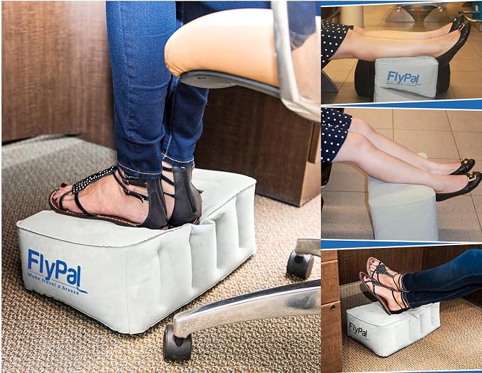 Flypal Inflatable Foot Rest Pillow, Kids Airplane Bed | Adjustable Height Leg - Image 4
