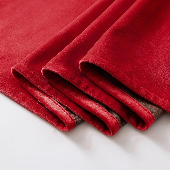 MIULEE Christmas Red Velvet Curtains Elegant Grommet Curtains Thermal Insulated Soundproof Room Darkening Curtains/Drapes for Classical Living Room Bedroom Decor 52 x 72 Inch Set of 2