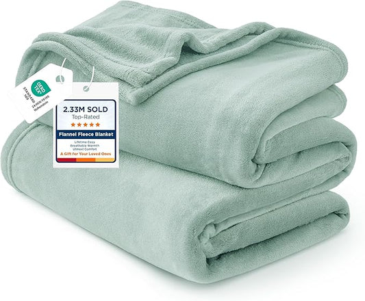 Bedsure GentleSoft Sage Green Fleece Blankets Queen Size - 280GSM Soft Lightweight Plush Cozy Blanket for Bed, Sofa, Couch, Travel, Camping