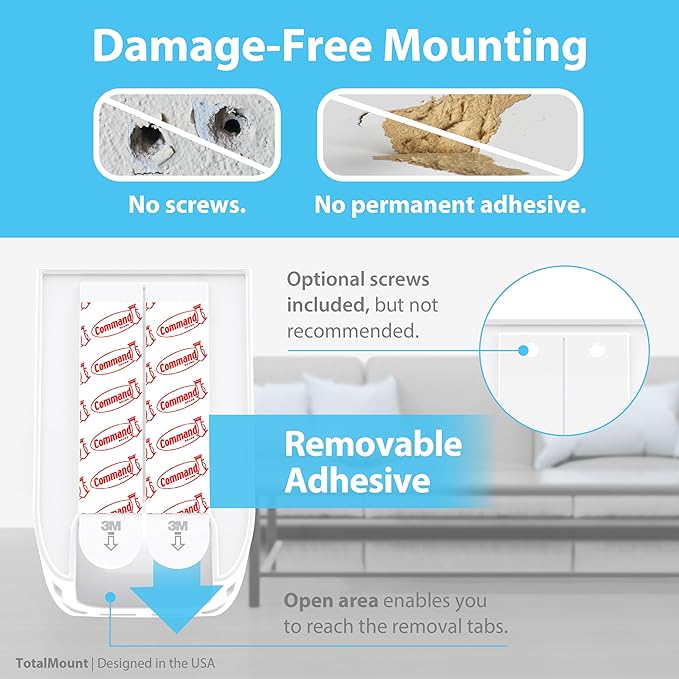 TotalMount Hole-Free Remote Holders – Eliminate Need to Drill Holes in Your Wall - Image 4