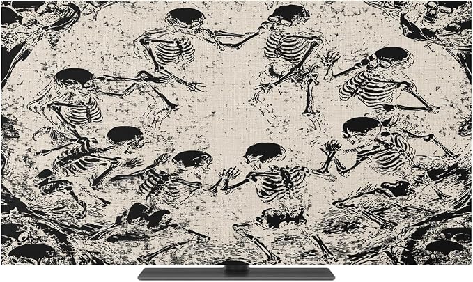 Halloween Horror Black Skeleton Indoor TV Cover, Elastic TV Screen Protector by Unknown