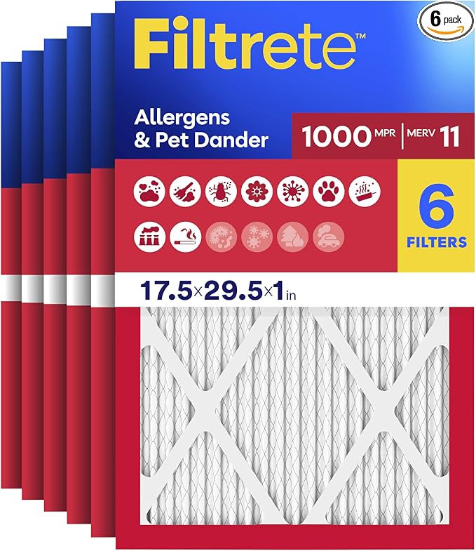 Filtrete 17.5x29.5x1 Air Filter, MERV 11, MPR 1000, Allergens & Pet Dander by Unknown