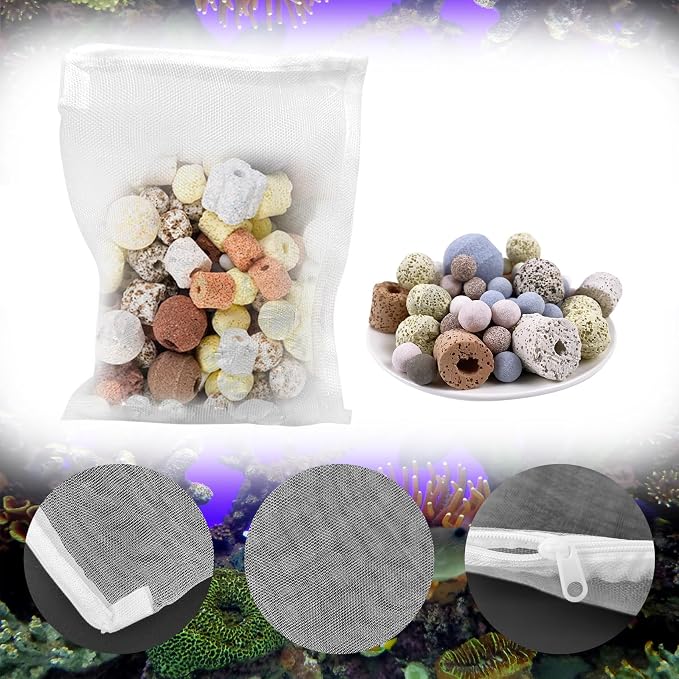 5 Pack Aquarium Filter Media Bags, 5.5 x 7.9 Inch Reusable Mesh Bags - Image 4