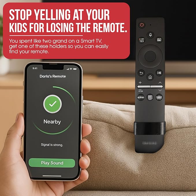Attachment Mount Sleeve Holder for Airtag and Samsung Smart TV Voice Remote - Image 3