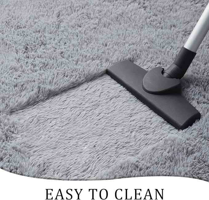 Chicrug Soft 2x10 Runner Rug for Bedroom Living Room Plush Fluffy Rug, Shag Furry Hallway Runner Carpet Rug Non Shedding for Nursery Children Kids Girls Room Home Decorative, Grey