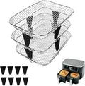 3-Tier Air Fryer Baskets, 7.79×5.23" Stackable Stainless Steel Racks by GWYXC