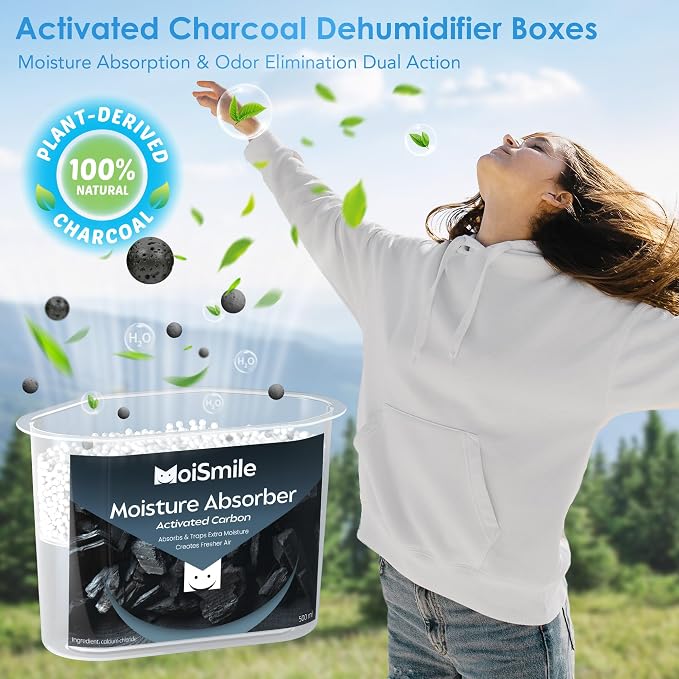 Moisture Absorbers with Activated Charcoal, Humidity Control & Air Deodorizing - Image 7