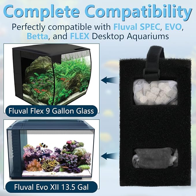 Aquarium Filter Media Set for Fluval SPEC, Betta and Flex Desktop Aquarium - Image 3