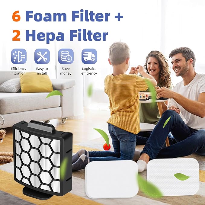 6 Foam Filter + 2 Hepa Filter Replacement - Image 6