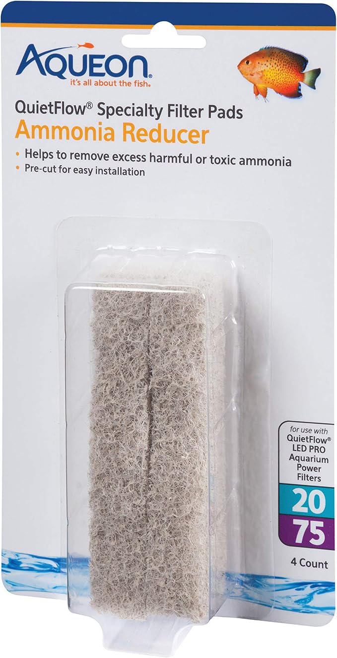 Aqueon QuietFlow LED PRO Ammonia Reducer 4 Count Filter Pads by Aqueon