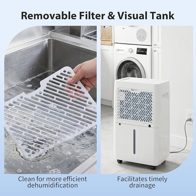 50Pints Dehumidifier with Drain Hose, 500 Sq.Ft Dehumidifier - Image 4