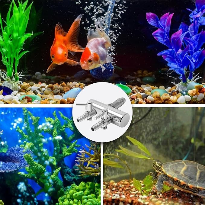 Aquarium Air Pump Valve, Aquarium Air Line Splitter Metal Fish Tank Distributor - Image 7