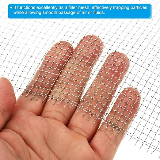 PATIKIL 304 Stainless Steel Wire Mesh Screen, 5 Mesh Woven Air Vent Filter Mesh - Image 5
