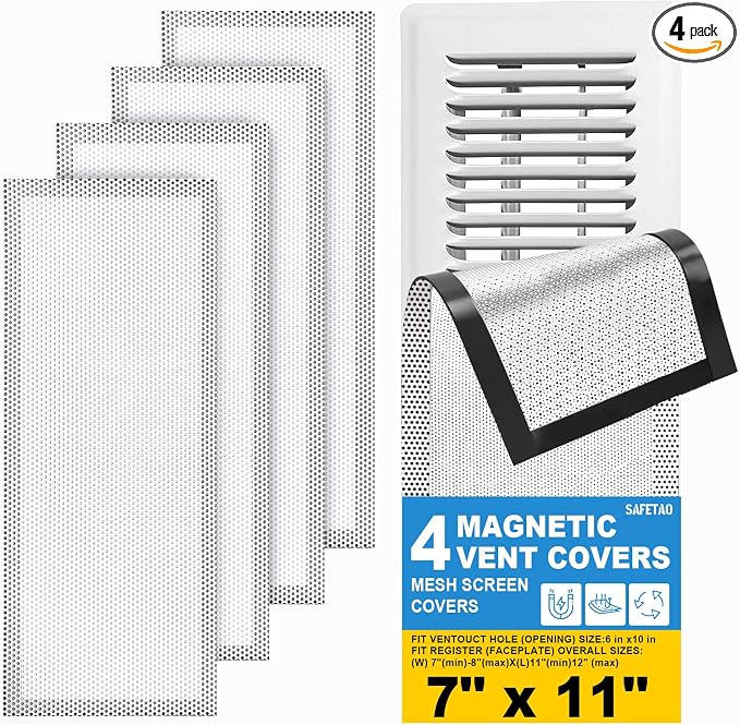 Stronge Magnetic Vent Covers, 7x11 Inch Floor Vent Covers 4 Pack, by SAFETAO