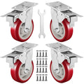 6 Inch Caster Wheels Heavy Duty Casters Set of 4 Lockable Cart Wheels by Castrek