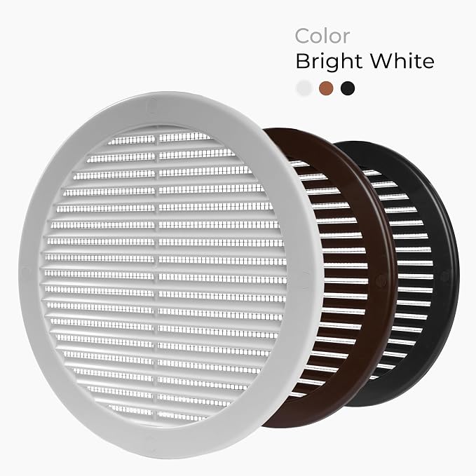 2-Pack 8" Round Air Vent Cover – White Plastic Soffit Air Vent Deflector - Image 7