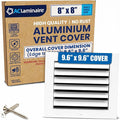 8x8 Aluminum HVAC Vent Cover Register Wall Ceiling 1-Way Air Flow Quiet Damper by ACLAMINAIRE