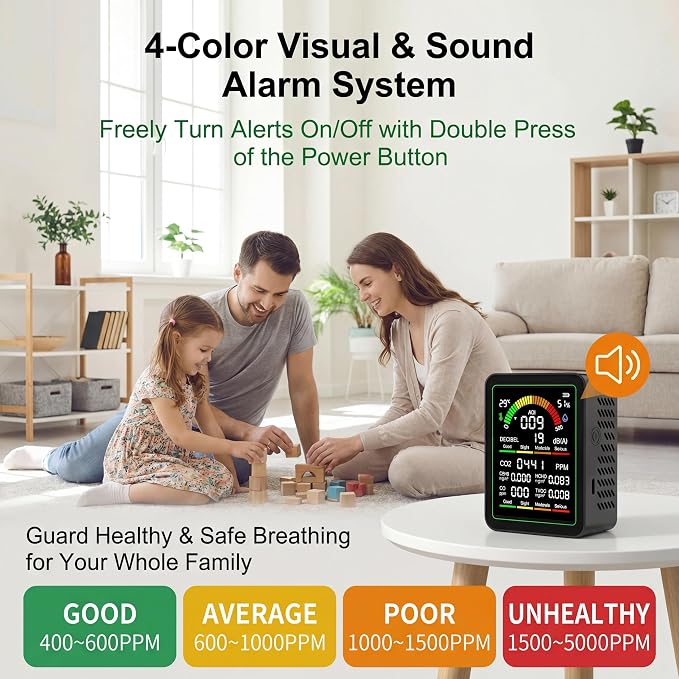10-in-1 Indoor Air Quality Monitor, Portable Air Tester, ‌HCHO‌ Detector | - Image 4