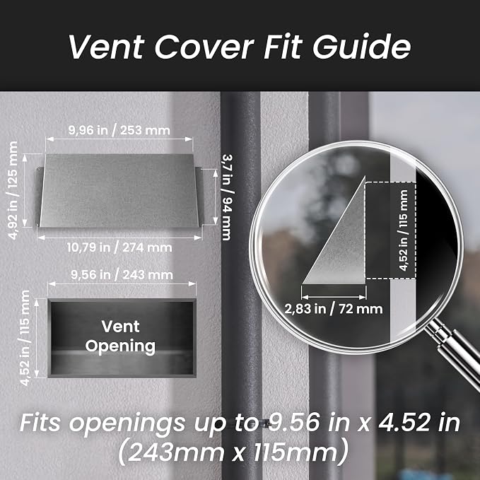 Repa Market 10 x 5 Inch Galvanized Steel Vent Cover - Image 2