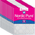 Nordic Pure 12x24x1 Tru Mini Pleat MERV 8 AC Furnace Air Filters 12 Pack | by NordicPure