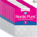 Nordic Pure 16x16x1 Tru Mini Pleat MERV 8 AC Furnace Air Filters 12 Pack | by NordicPure