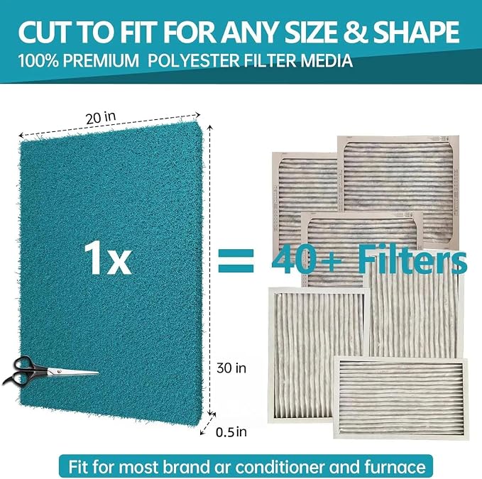 Reusable Air Filters 20x30-Cut to Size Furnace Filter, MERV 6 High Air Flow Air - Image 2