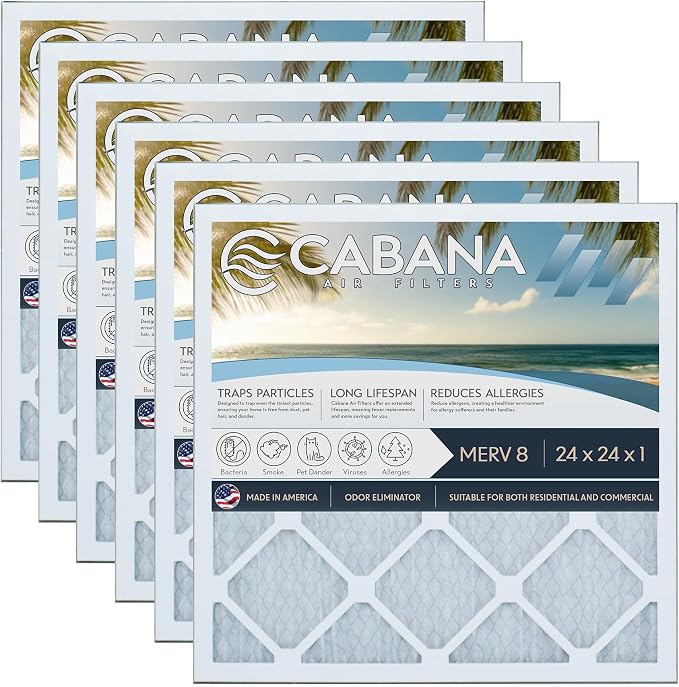 Cabana Filters 6-Pack 24x24x1 MERV 8 AC Furnace Air Filter - Image 8