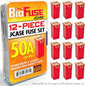 50A JCASE 12-Piece Cartridge Fuse Set. Fits Most: Nissan, and Ford by BioFuse