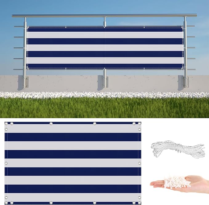Privacy Screen Protector 1.6' x 49.2' Privacy Protection Weatherproof Balcony by AYLFBFU
