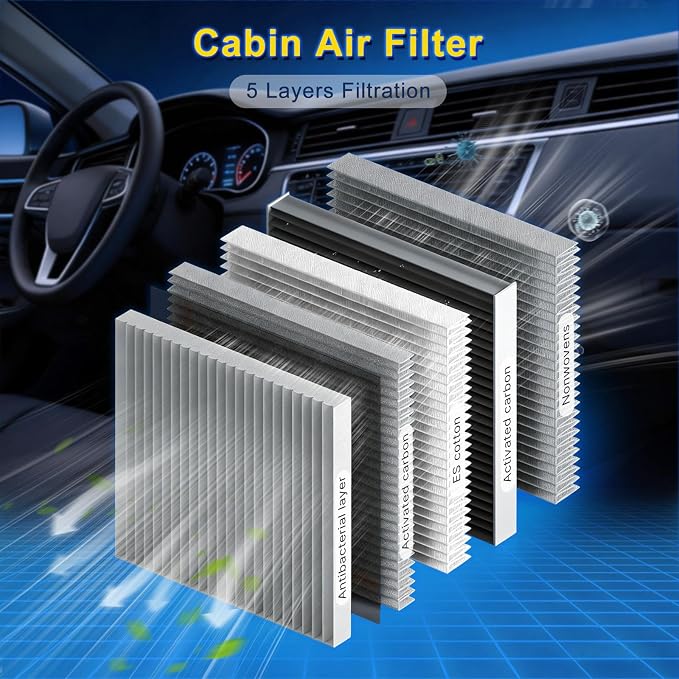 Cabin & Engine Air Filter Kit Fits 2024-2025 Tacoma L4 2.4L, Replacement - Image 4