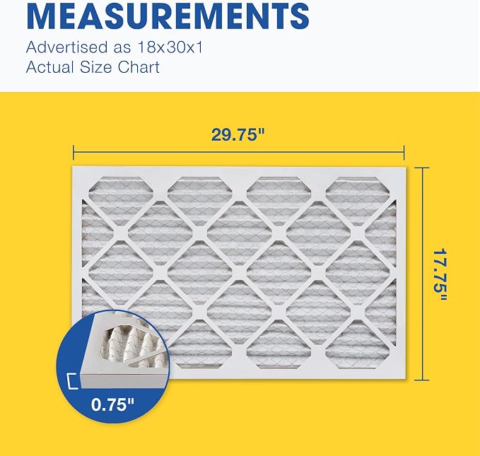 Aerostar 18x30x1 MERV 11 Pleated Air Filter, AC Furnace Air Filter, 6 Pack - Image 2
