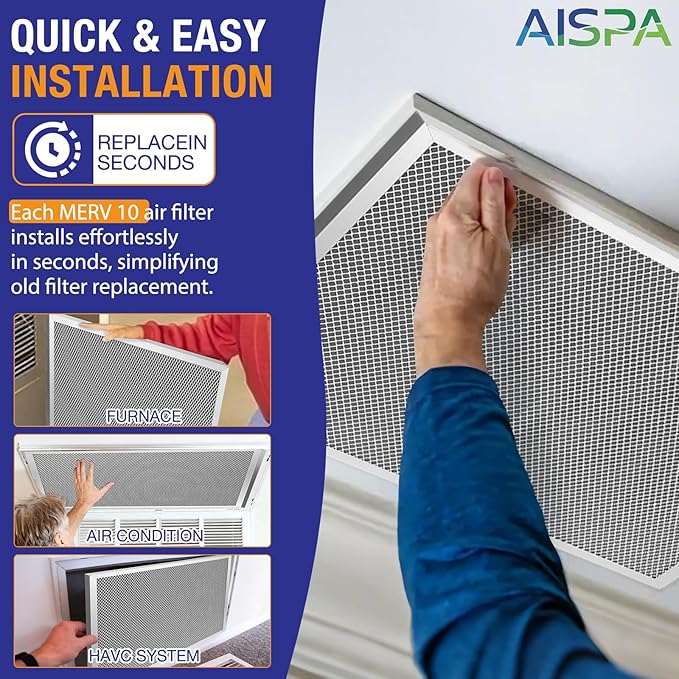 AC Filter 20x20x1, MERV 11, 2 Pack | Washable and Reusable, Aluminum Alloy Frame - Image 4