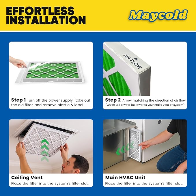 Maycold MERV 13 14x30x1 Air Filter, High-Efficiency Pleated AC & Furnace Filters - Image 7