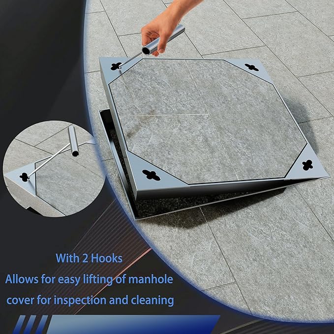 36x36 inch Stainless Steel Square Invisible Manhole Cover | Recessed Septic - Image 5