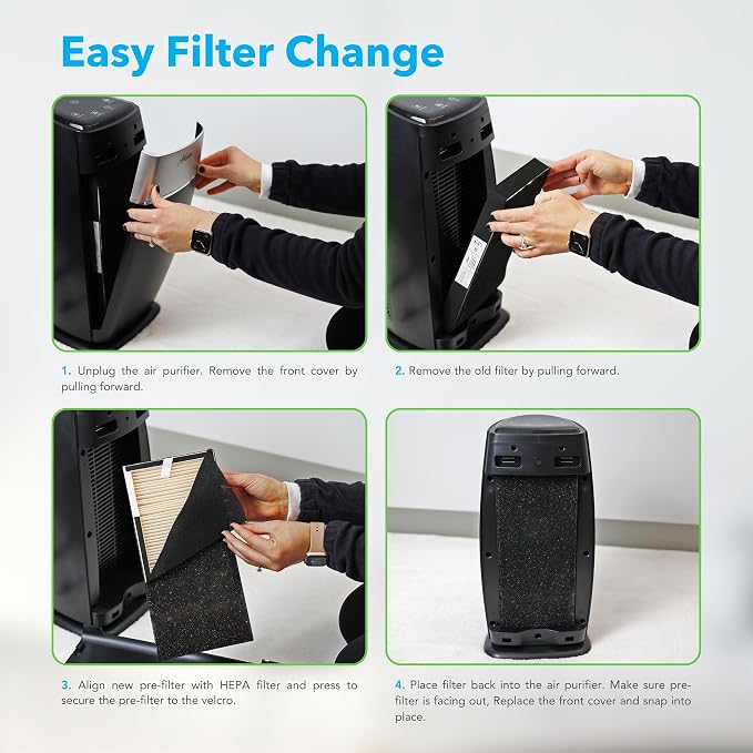 Hunter Fan Company HP100BLS Air Purifier, Small Tower - Image 5
