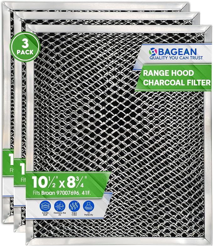 Stove Hood Vent Filter 10.5" x 8.8" 41F 97007696 Fits Nutone & Broan Range Hood by Bagean