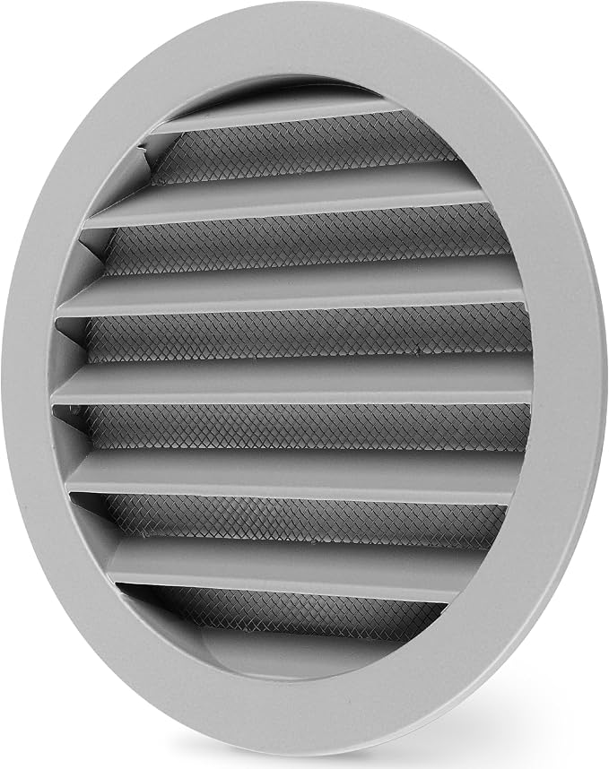 calimaero® WSGG 6" Inch Gray Round Metal Air Vent Grill Cover Flat Louver by Calimaero