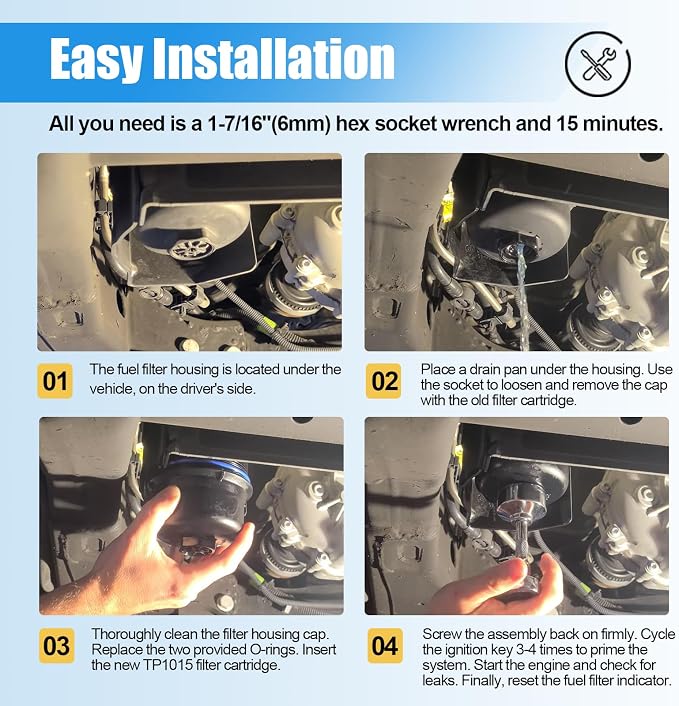 iFJF TP1015 Fuel Filter and 134001 Housing Cap Replacement - Image 8