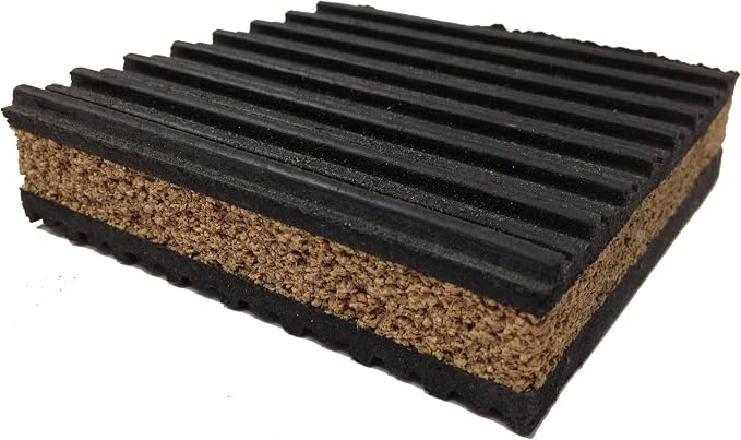 Cork & Rubber Anti Vibration Pads 6" x 6" - Image 2