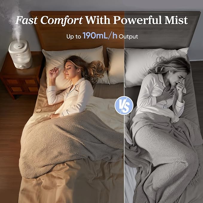 Levoit Top Fill Humidifiers for Bedroom, 2.5L Tank for Large Room, 28dB | Easy - Image 2
