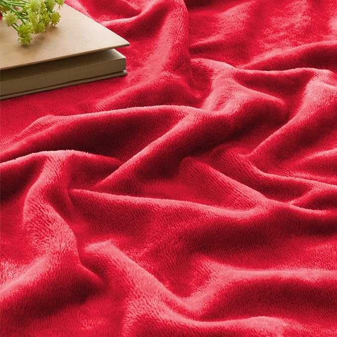 BEDELITE Fleece Blanket Red Throw Blanket for Couch & Bed, Luxury Plush Cozy Fuzzy Blanket 50" x 70", Super Soft Warm Lightweight Fall Throw Blanket for Travel Camping
