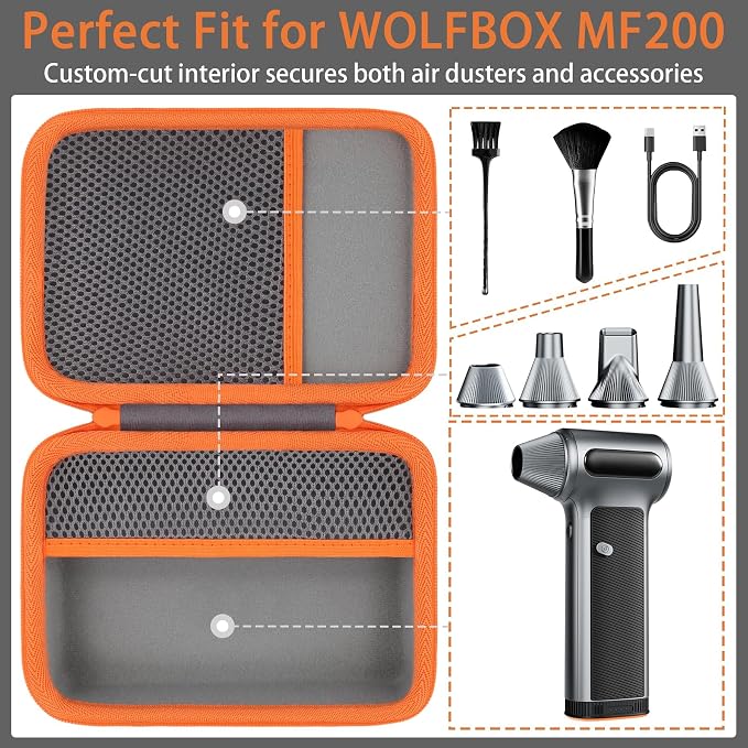 khanka Hard Storage Case for WOLFBOX MF200 Electric Air Duster, Compatible - Image 6