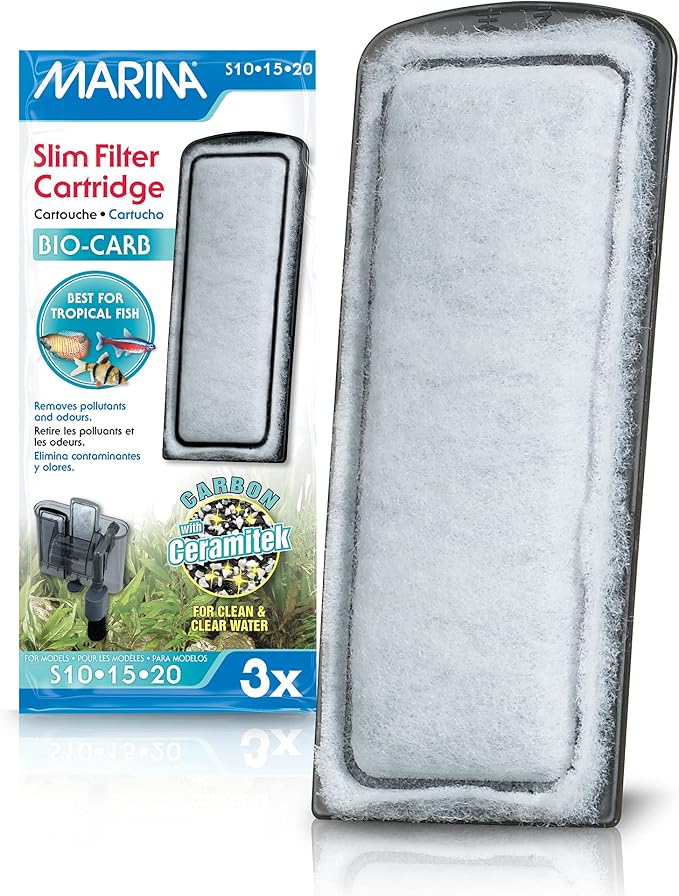 Marina Slim Filter Carbon Plus Ceramic Cartridge, 3 Cartridges each by Marina