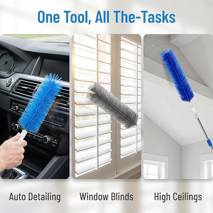 2026 Flexible Microfiber Fan Duster, Bendable Crevice Brush - Image 7