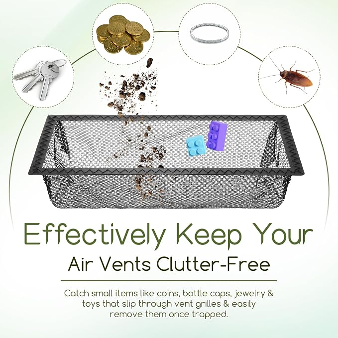 10 Pcs 4 x 10 Inch Floor Register Cover Trap, Floor Vent Filters Screen Floor - Image 5