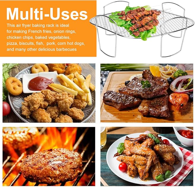 Air Fryer Basket for Nuwave Oven, Steel Grill Basket, Non-stick Mesh Basket Set - Image 2