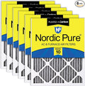 Nordic Pure 20x22x1 Pleated MERV 10 Plus Carbon Air Filters 6 Pack | Actual by NordicPure